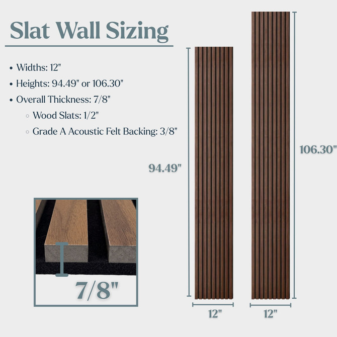 Walnut Acoustic Wood Slat Wall Panels