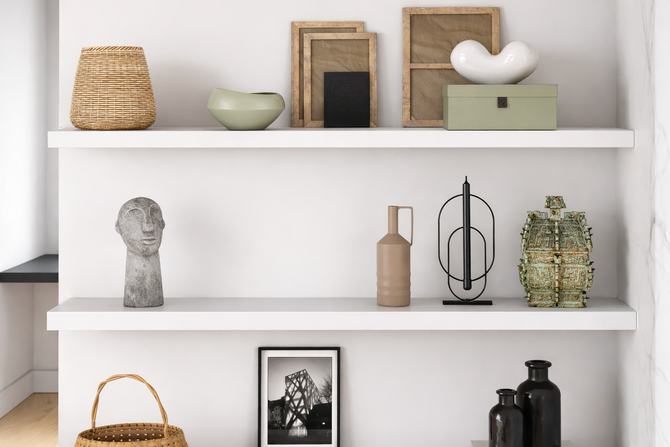 White Painted Floating Shelf