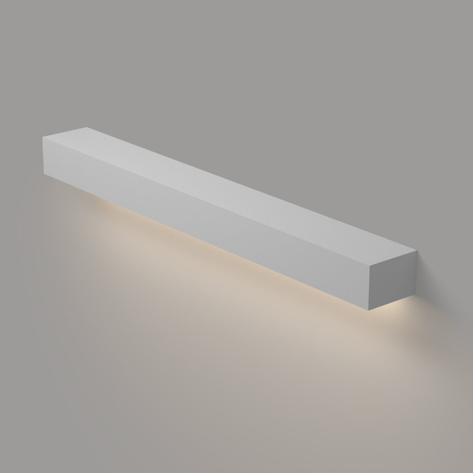 Top-down view of the white painted mantel shelf with integrated lighting, showing the smooth finish and spacious surface for décor.