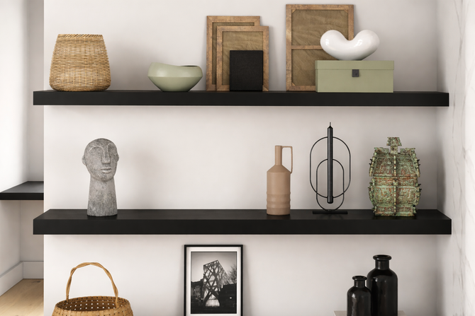 Black Painted Floating Shelf
