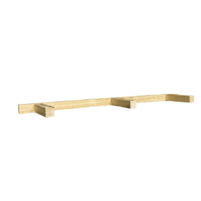 View of concealed wooden bracket for 3-inch thick white painted floating shelf – handcrafted wood support designed for secure wall mounting and seamless floating appearance.