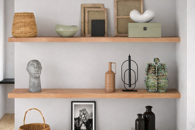 Red Oak Floating Shelves