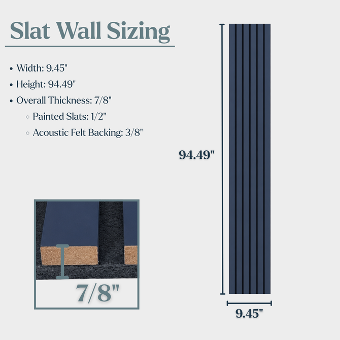 Navy Acoustic Slat Wood Wall Panels