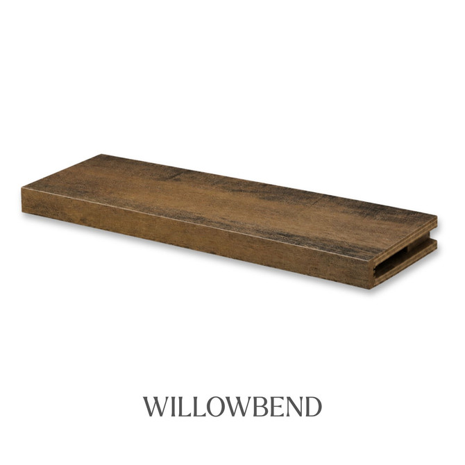 2-inch Maple alcove floating shelf in Willowbend with a warm medium-brown finish and visible natural maple grain.