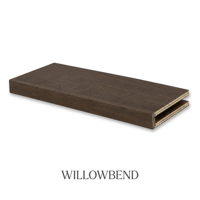 3-inch Walnut alcove floating shelf in Willowbend with a medium brown finish and visible natural walnut grain.