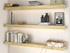 J Thomas Home Pine 3" Thick Lighted Floating Shelves 