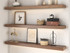 Walnut 3" Thick Lighted Floating Shelves