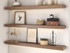 J Thomas Home Walnut 3" Thick Lighted Floating Shelves 