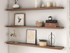 J Thomas Home Walnut Radius Corners Floating Shelves 