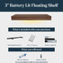 Superior Alder 3" Thick Battery Lit Floating Shelves