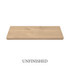 j thomas home superior alder 1 5/8” thick floating shelf top view shown unfinished