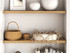 closeup room scene with superior alder 1 5/8" floating shelves used in an alcove