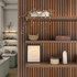 J Thomas Home Walnut Acoustic Slat Wood Wall Panels 