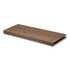 Walnut 1.625-inch solid wood alcove floating shelf with natural wood grain and an open end designed for custom fitting.