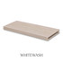 1 5/8-inch solid Superior Alder alcove floating shelf in White Wash finish with an open end for trimming.