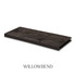 1 5/8-inch solid  Rustic Alder alcove floating shelf in Willowbend finish with an open end for trimming.