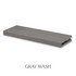 2-inch Walnut alcove floating shelf in Gray Wash with a muted gray finish that allows the natural walnut wood grain to remain visible.