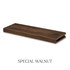 2-inch Superior Alder alcove floating shelf in Special Walnut with a deep brown finish and visible natural wood grain.