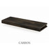 2-inch Superior Alder alcove floating shelf in Carbon with a dark finish, visible wood grain, and open end for side cleat installation.