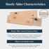 Rustic Alder wood samples showing natural knots, knot holes, cracks, grain variation, and end grain characteristics.