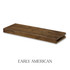 2-inch Rustic Alder alcove floating shelf in Early American with a warm medium-brown finish, natural knots, and visible wood grain.