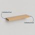 Alcove floating shelf showing unfinished open ends designed to be trimmed on-site for a custom wall-to-wall fit.