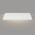 Top-down view of white painted floating shelf with hardwired LED lighting – 1.625 inch thick solid maple wood with smooth surface and clean lines.