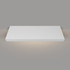 Top-down view of a 2-inch thick white painted floating shelf with hardwired LED lighting, crafted from maple wood with a smooth finish and clean, modern lines.