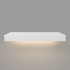 Front view of painted white floating shelf with integrated hardwired LED light – 3 inch thick real wood box design by J Thomas Home