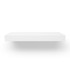 Front view of white painted floating shelf – 3-inch thick wood wall shelf handcrafted by J Thomas Home.