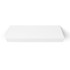 Top-down view of 3-inch thick white painted floating shelf – alder wood with smooth finish and clean lines.