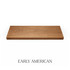Top view of a 1 5/8-inch thick solid red oak wood shelf finished in Early American stain, showing rich brown tones and visible grain.