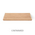 Top view of a 2-inch thick unfinished red oak floating shelf, showing natural grain, raw wood texture, and color variation.