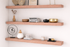 Red Oak 3" Thick Floating Shelves