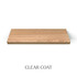 Top view of a 1 5/8-inch thick solid red oak wood shelf with integrated LED lighting, finished with clear coat, showing natural grain and color variation.