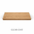 Top view of a 2-inch thick red oak floating shelf with integrated LED lighting, finished with clear coat, showing natural grain and color variation.