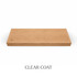 Top view of a 3-inch thick LED-lit red oak floating shelf finished with clear coat, showing natural grain, color variation, and integrated LED lighting.