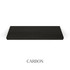 Top view of a 1 5/8-inch thick solid red oak floating shelf with battery-powered LED lighting, finished in carbon, showing near-black tones with visible wood grain.