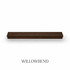 Top view of a 5-inch thick red oak floating mantel finished in Willowbend, showing dark brown tones with subtle grain variation.