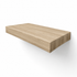 Solid 3.5 inch white oak butcher block floating stair tread in unfinished raw wood