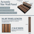 Exploded view of Tawny Wide acoustic slat wall panel construction featuring premium real wood veneer, designer-grade MDF core, and black acoustic felt backing.