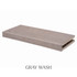 3-inch Red Oak alcove floating shelf in Gray Wash with a muted gray-brown finish and visible oak grain.
