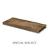 1 5/8-inch solid Maple alcove floating shelf in Special Walnut finish with an open end for trimming.