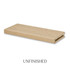 2-inch unfinished White Oak alcove floating shelf showing the natural raw color and grain of the wood.