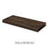 1 5/8-inch solid Superior Alder alcove floating shelf in Willowbend finish with an open end for trimming.