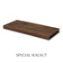 1 5/8-inch solid Superior Alder alcove floating shelf in Special Walnut finish with an open end for trimming.