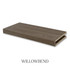 3-inch White Oak alcove floating shelf in Willowbend with a medium neutral-brown finish and visible oak grain.