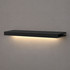 1.625-inch solid wood Black Painted Maple LED-lit alcove shelf with recessed hardwired lighting underneath and an open end for a custom-fit installation.