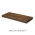 1 5/8-inch solid  Rustic Alder alcove floating shelf in Special Walnut finish with an open end for trimming.