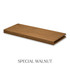1 5/8-inch solid Red Oak alcove floating shelf in Special Walnut finish with an open end for trimming.